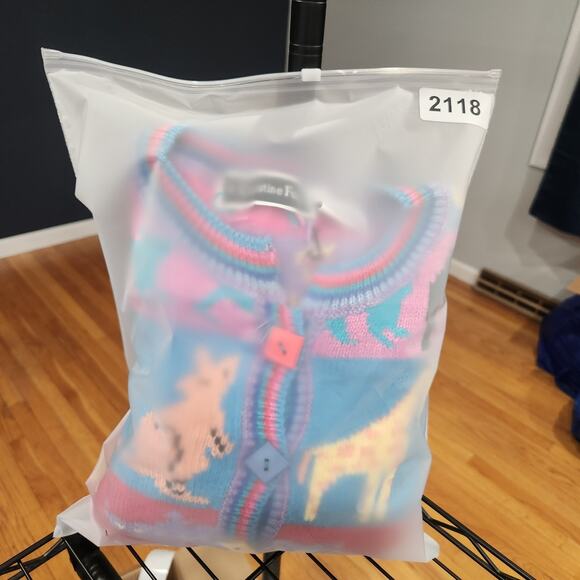 VTG Christine Foley Womens Size 1 Noah's Ark Animal AOP Knit Cardigan Sweater - Picture 12 of 12